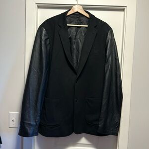 Saks Fith Ave oversized blazer with leather arms